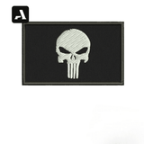 Patch Bordado Caveira Tactical – Relevo 3D e Fixação por Velcro