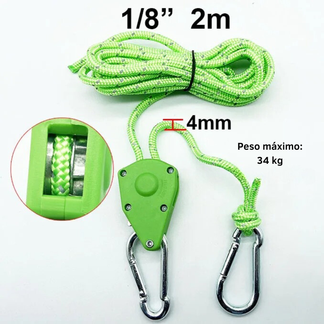 Polia Ajustável De Acampamento (Esticador/Tensionador) - Gancho Rápido