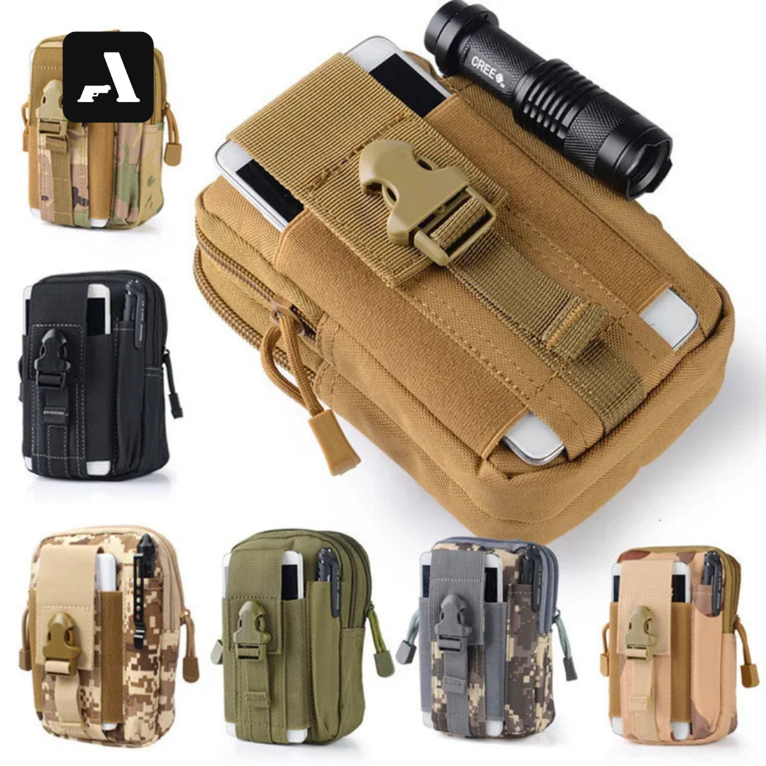 Bolsa de Cintura Tática Compacta 600D – Organizador de Celular e Ferramentas