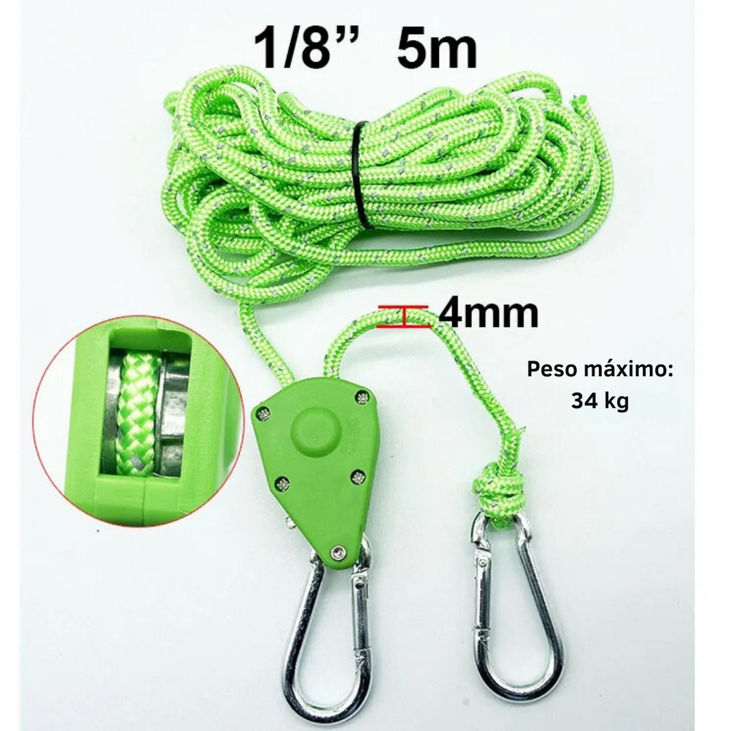Polia Ajustável De Acampamento (Esticador/Tensionador) - Gancho Rápido