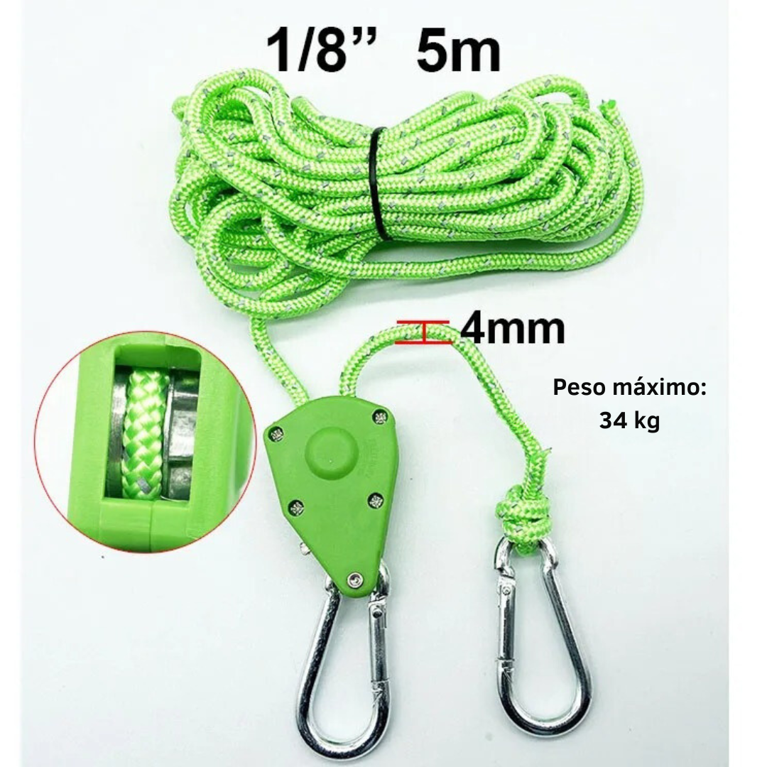 Polia Ajustável De Acampamento (Esticador/Tensionador) - Gancho Rápido