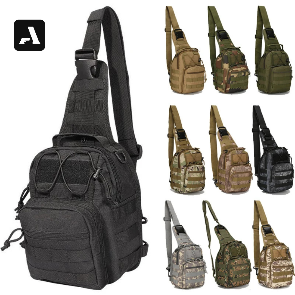 Crossbody Bag Tática Oxford 600D – Proteção Impermeável e Organização Modular