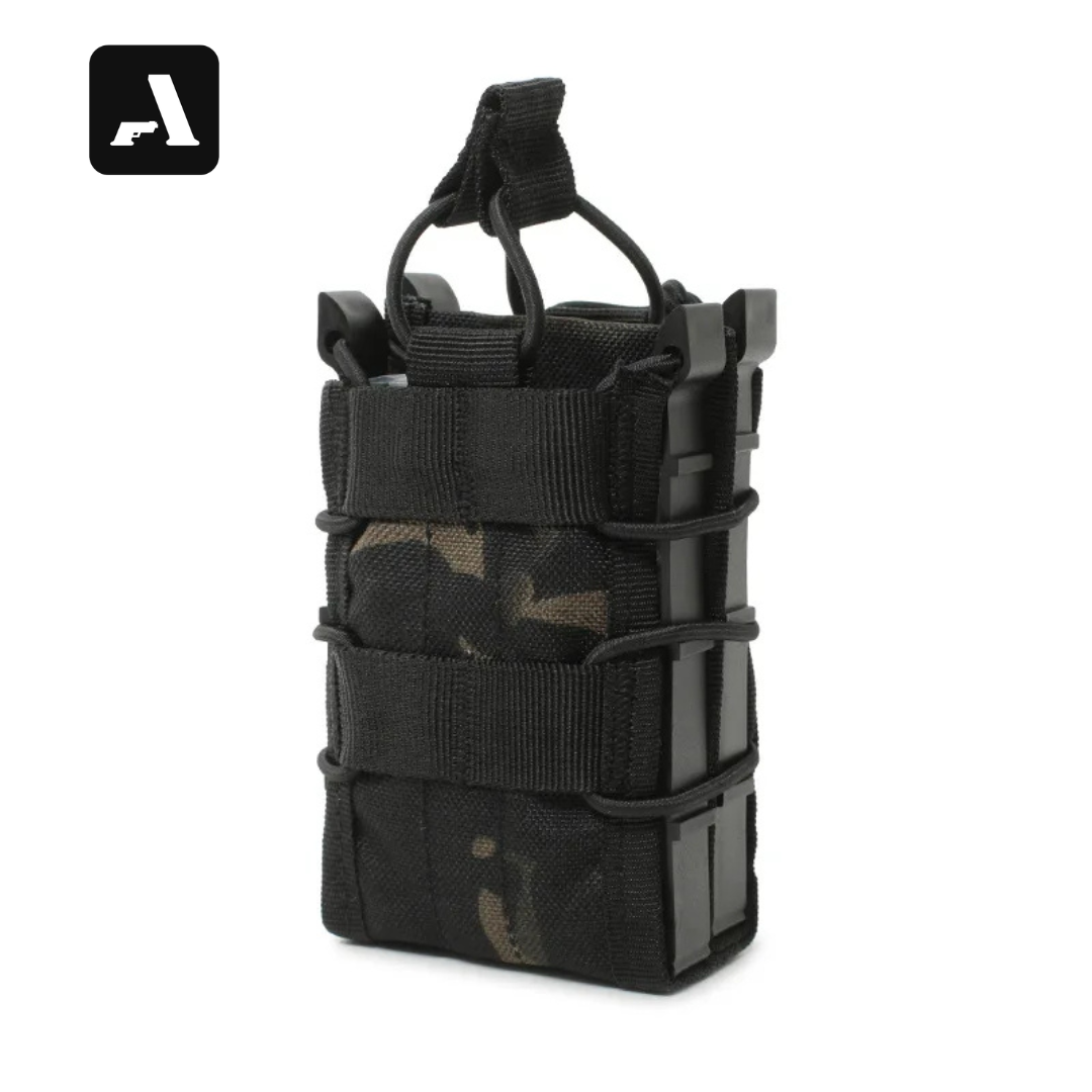 Porta-Carregador Duplo Tático AR-AK – Sistema MOLLE e Retenção Elástica