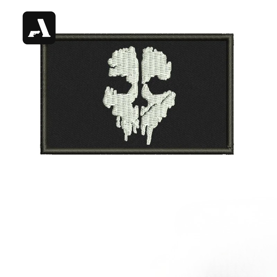 Patch Bordado Caveira Tactical – Relevo 3D e Fixação por Velcro