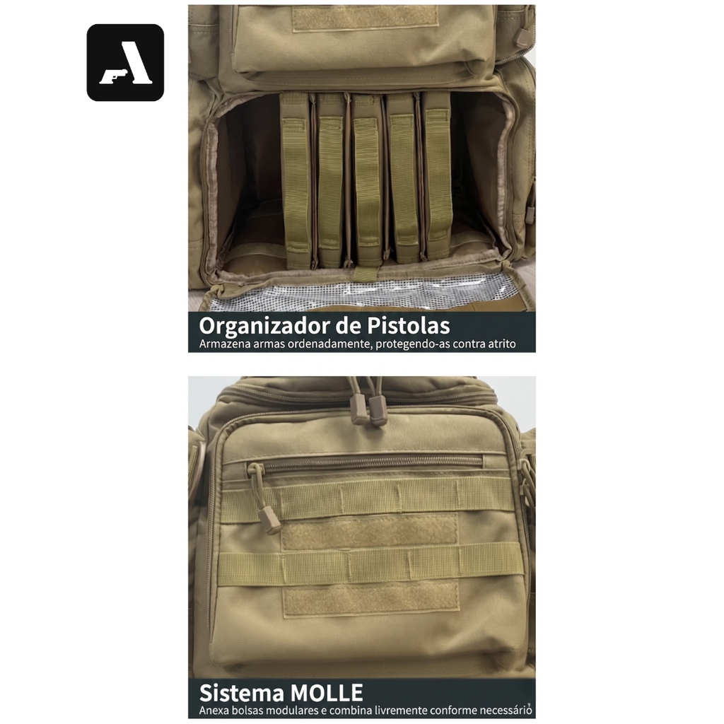 Mochila Tática Militar 50L – Tecido Oxford de Alta Resistência