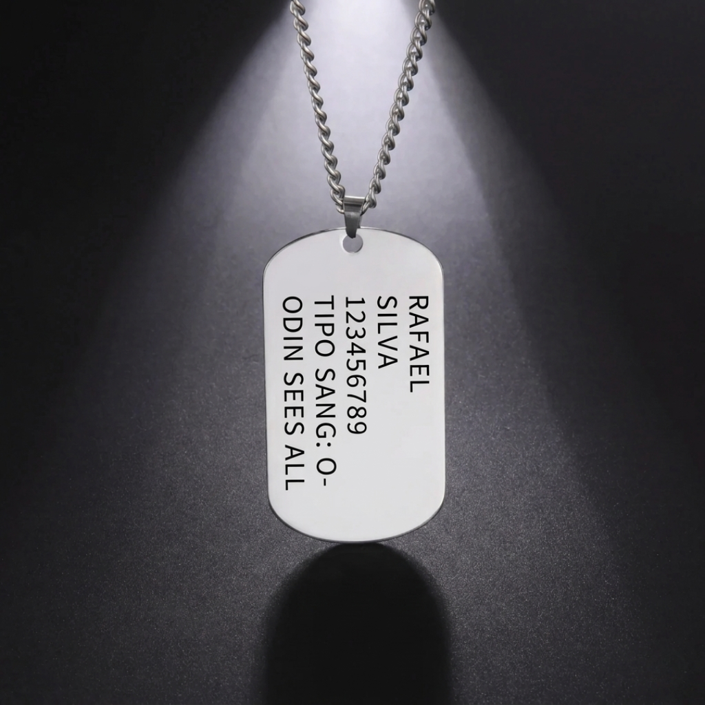 Dog Tag Personalizada Tatical Gallery – Sua Identidade em Aço Inoxidável