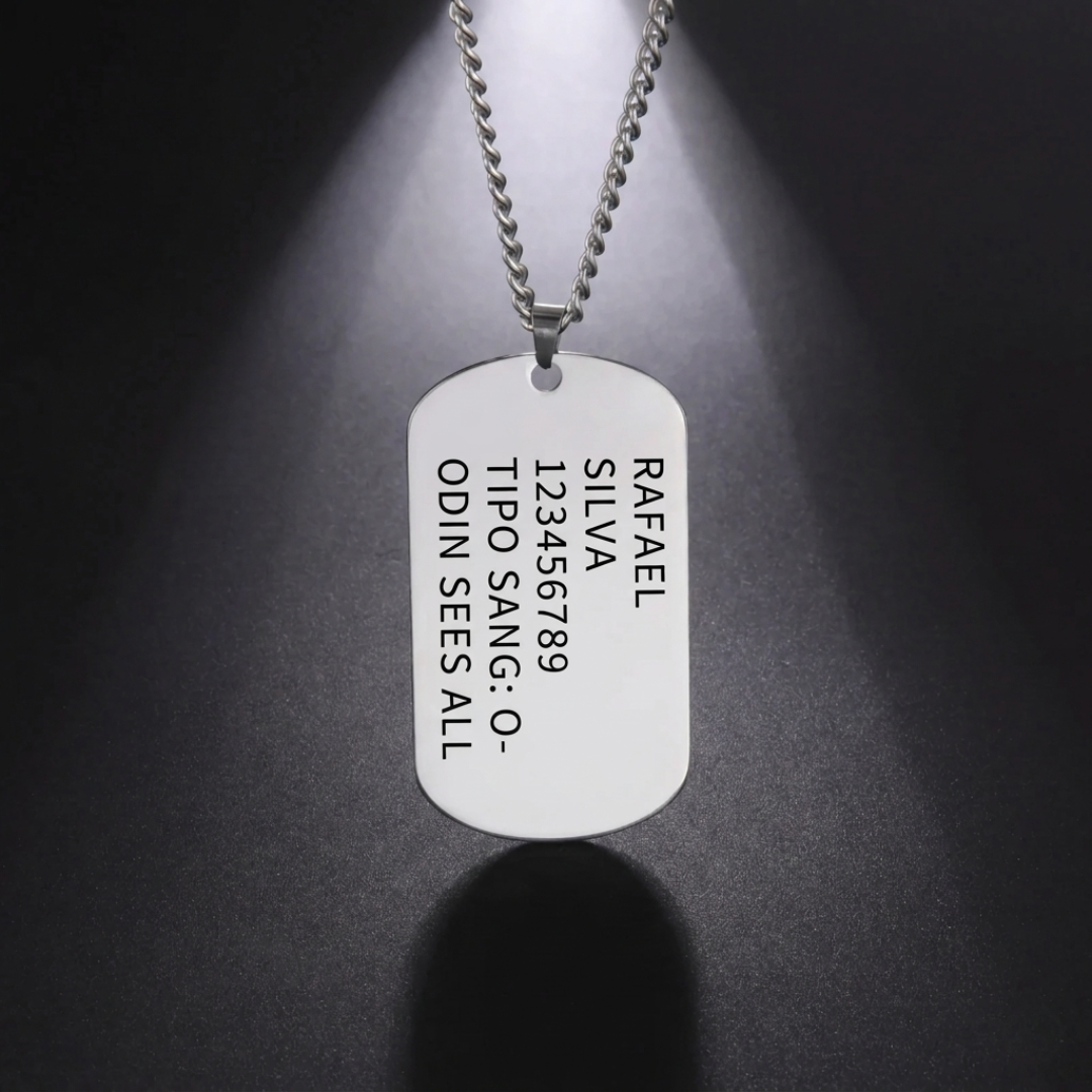 Dog Tag Personalizada Tatical Gallery – Sua Identidade em Aço Inoxidável