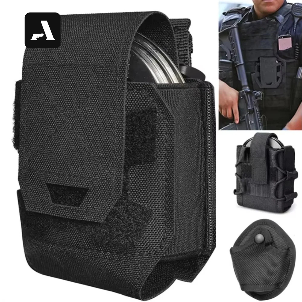Porta-Algemas Tático Universal – Nylon Impermeável e Saque Rápido