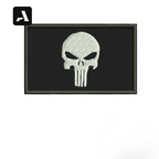 Patch Bordado Caveira Tactical – Relevo 3D e Fixação por Velcro