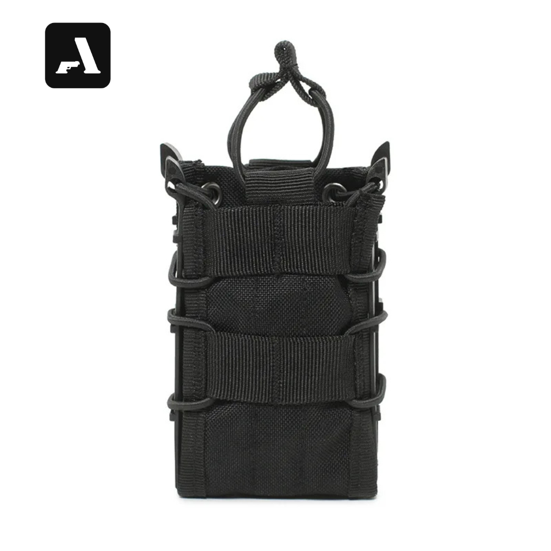 Porta-Carregador Duplo Tático AR-AK – Sistema MOLLE e Retenção Elástica