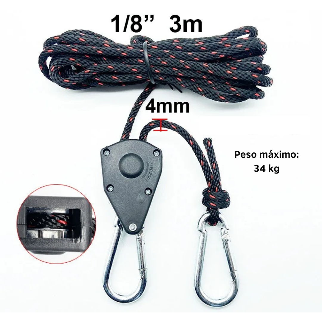 Polia Ajustável De Acampamento (Esticador/Tensionador) - Gancho Rápido