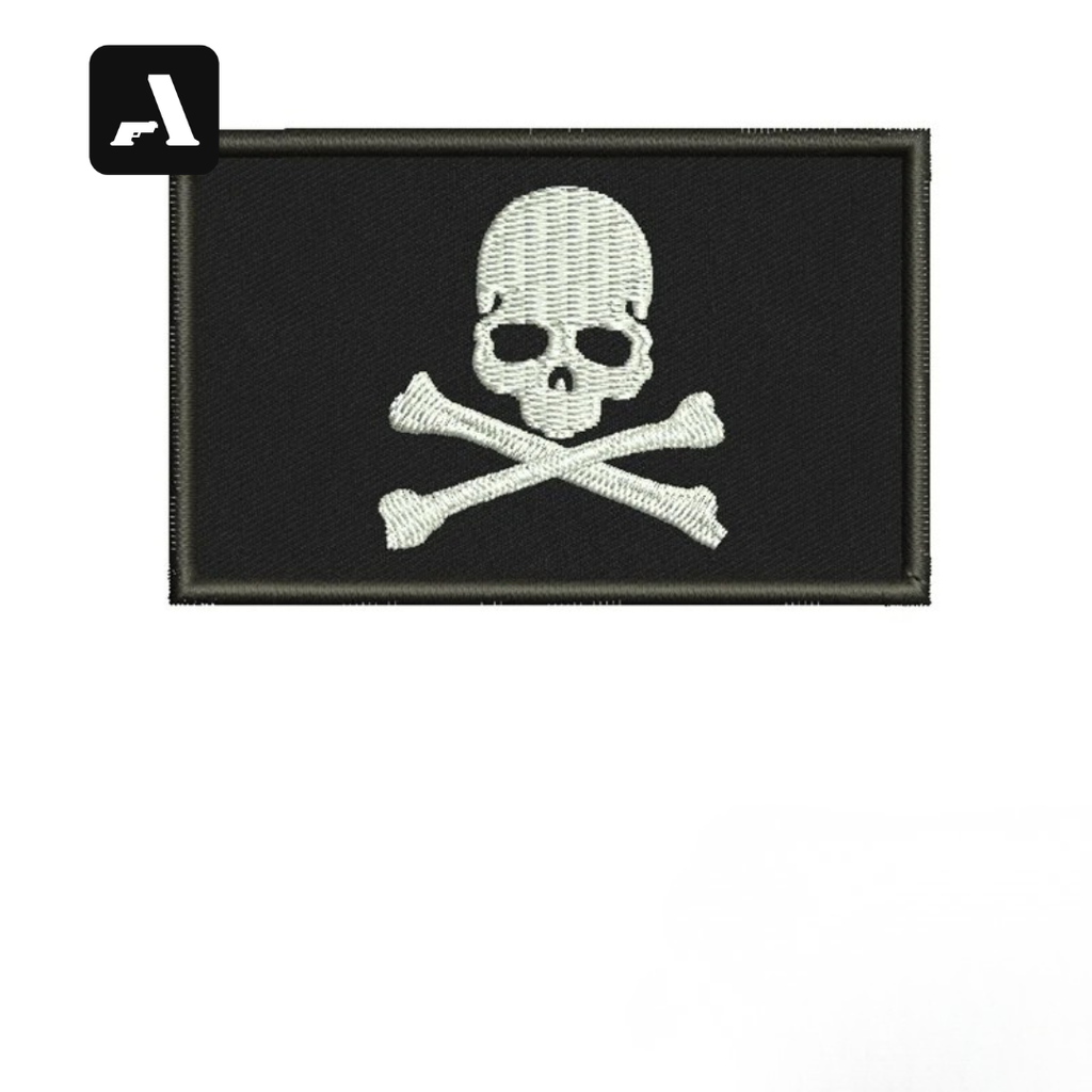 Patch Bordado Caveira Tactical – Relevo 3D e Fixação por Velcro
