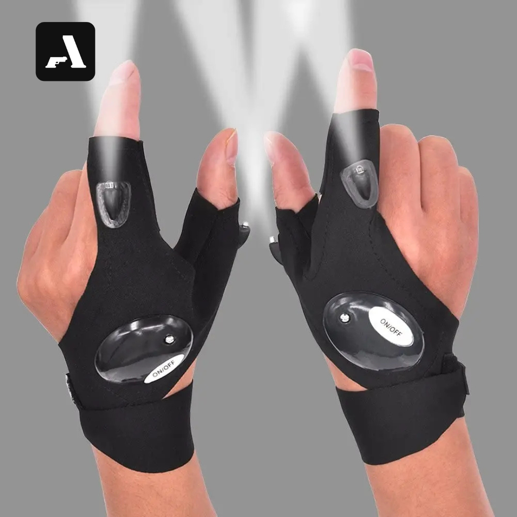 Luvas Com Luzes Led Ajustáveis - À Prova D'Águao