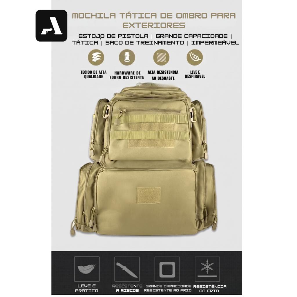 Mochila Tática Militar 50L – Tecido Oxford de Alta Resistência