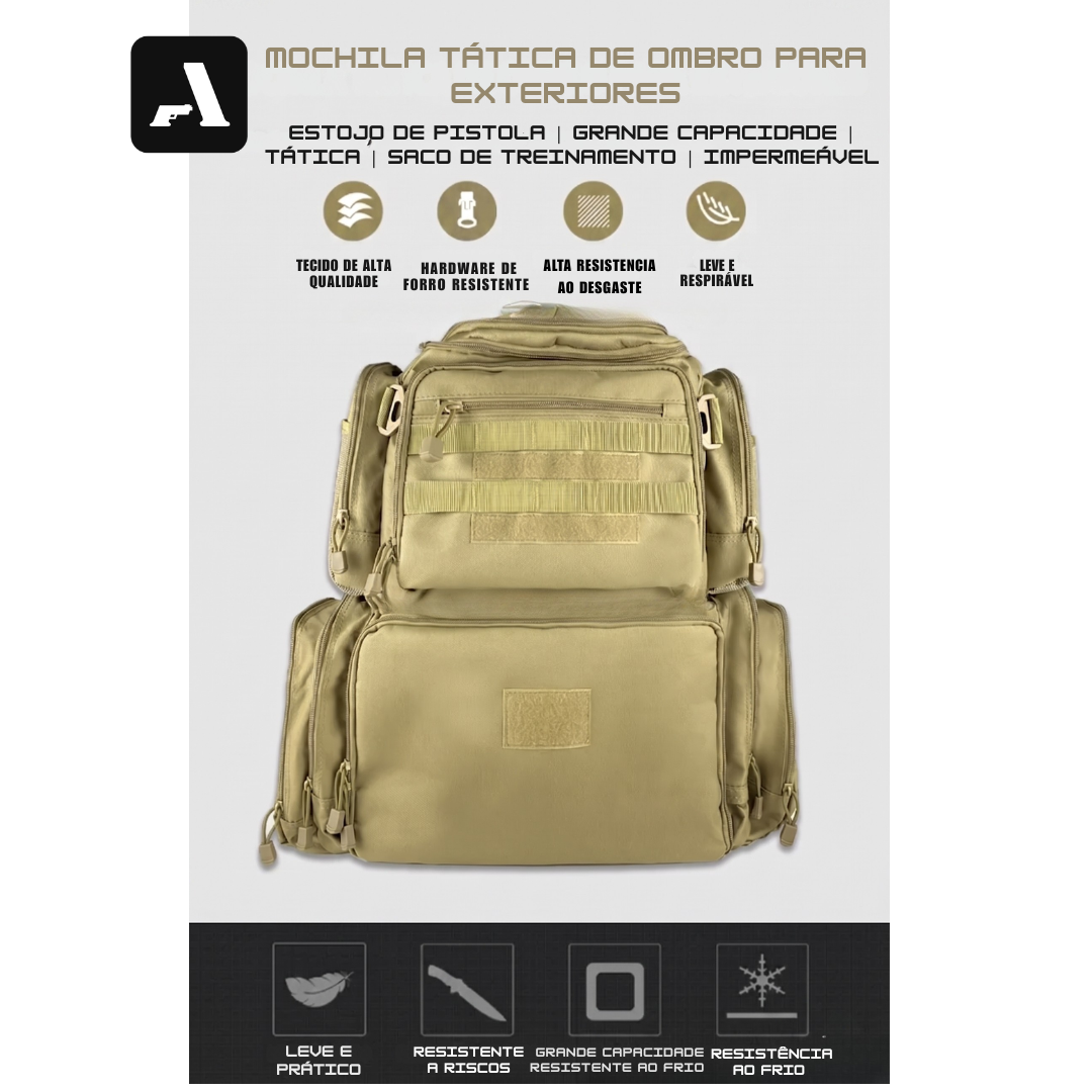 Mochila Tática Militar 50L – Tecido Oxford de Alta Resistência