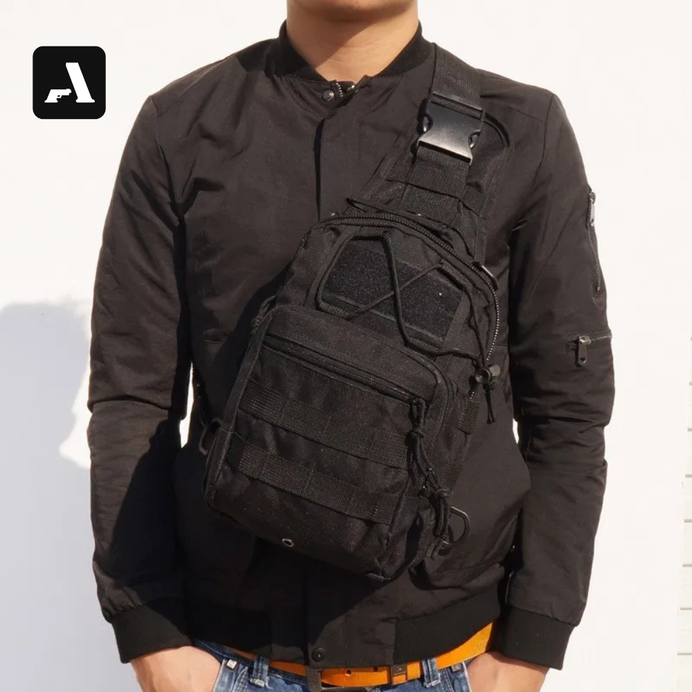 Crossbody Bag Tática Oxford 600D – Proteção Impermeável e Organização Modular