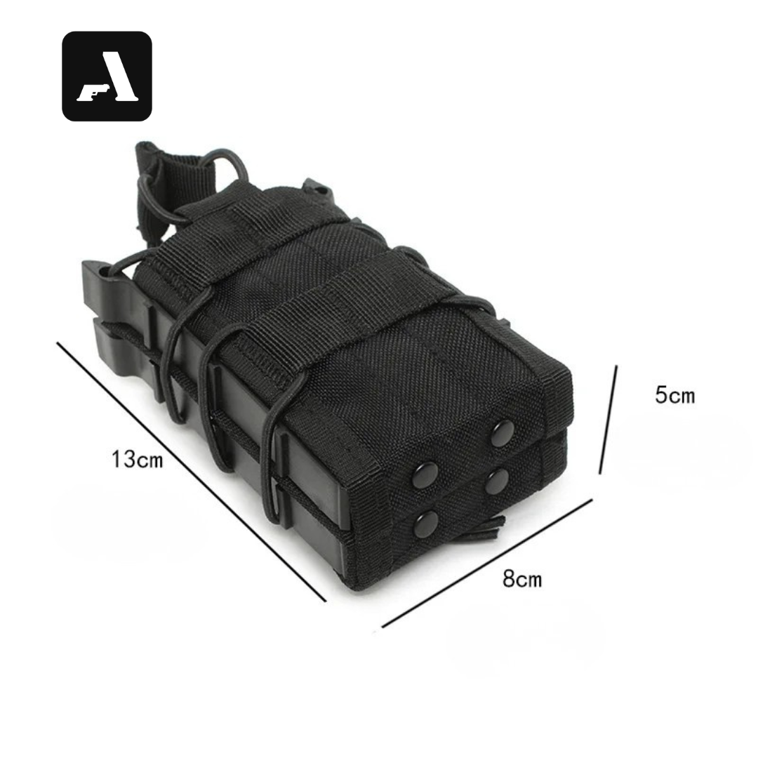 Porta-Carregador Duplo Tático AR-AK – Sistema MOLLE e Retenção Elástica
