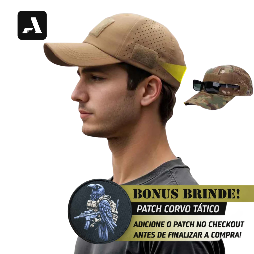 Boné Tático Militar Masculino - Camuflado com Tela Respirável e Proteção Solar para o Verão