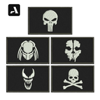 Patch Bordado Caveira Tactical – Relevo 3D e Fixação por Velcro