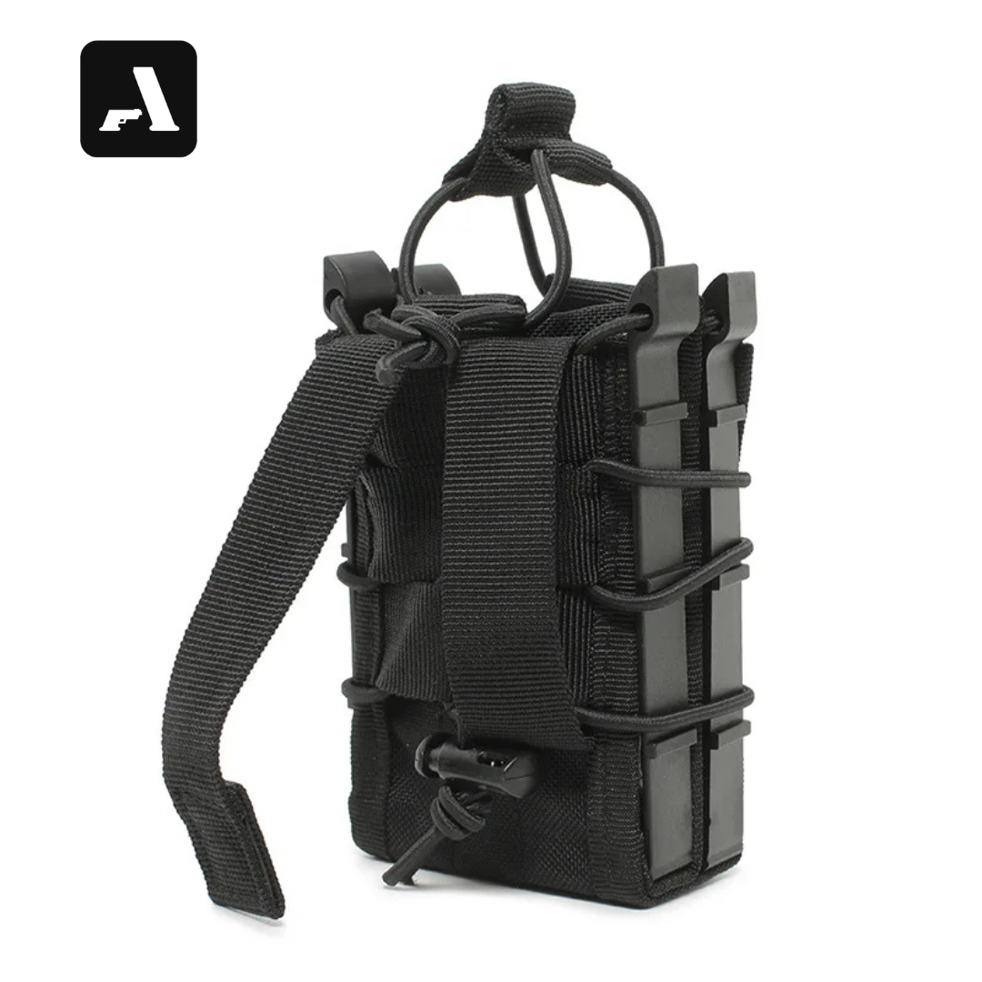 Porta-Carregador Duplo Tático AR-AK – Sistema MOLLE e Retenção Elástica