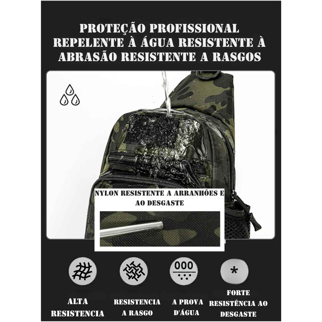 Bolsa Transversal Tática Shell – Proteção Rígida e Alta Capacidade (EDC)