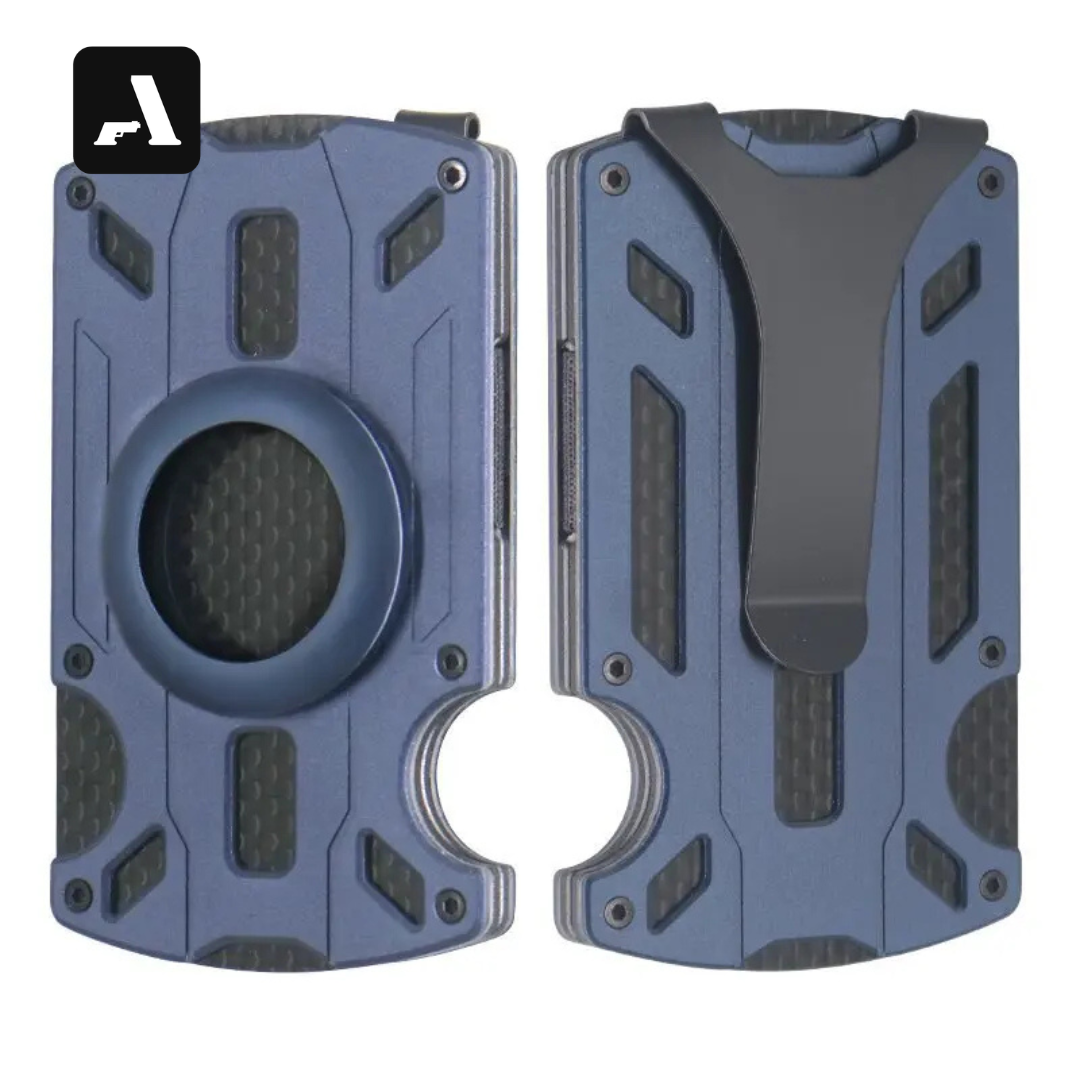 Carteira Tática Zeeker Minimalista - Fibra de Carbono com Suporte AirTag - Bloqueio RFID e Money Clip