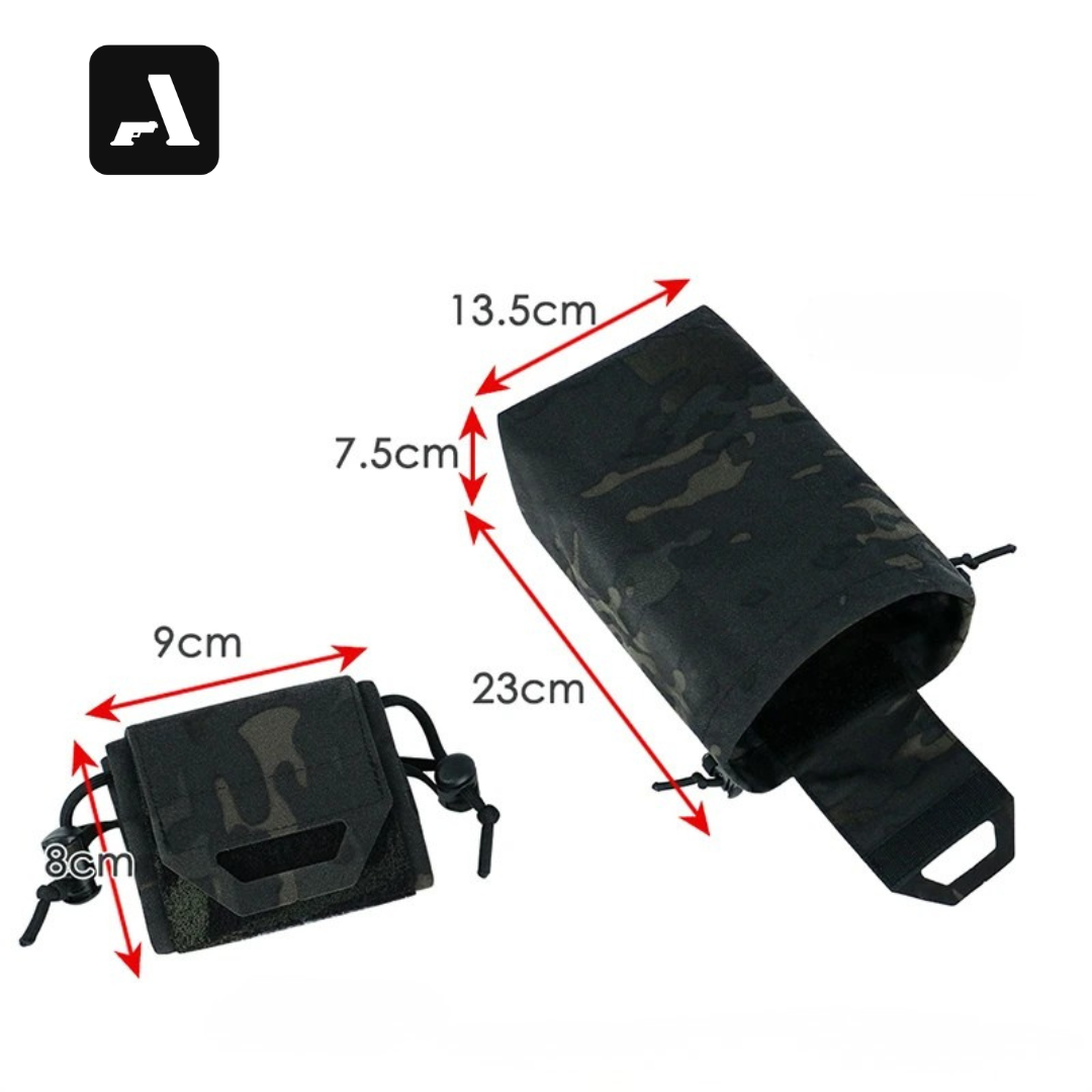 Bolsa de Descarte Tática Dobrável – Sistema MOLLE e Compactação Rápida