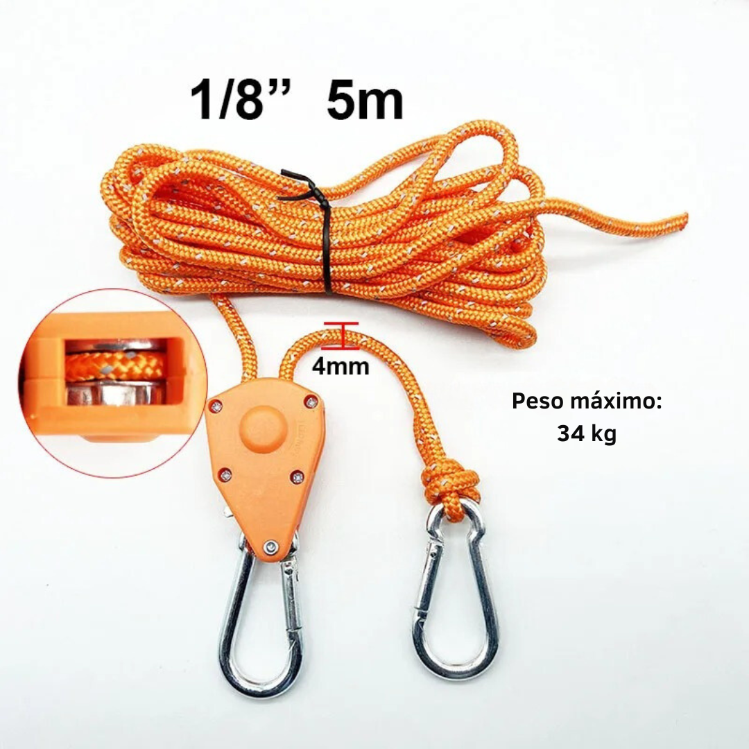 Polia Ajustável De Acampamento (Esticador/Tensionador) - Gancho Rápido