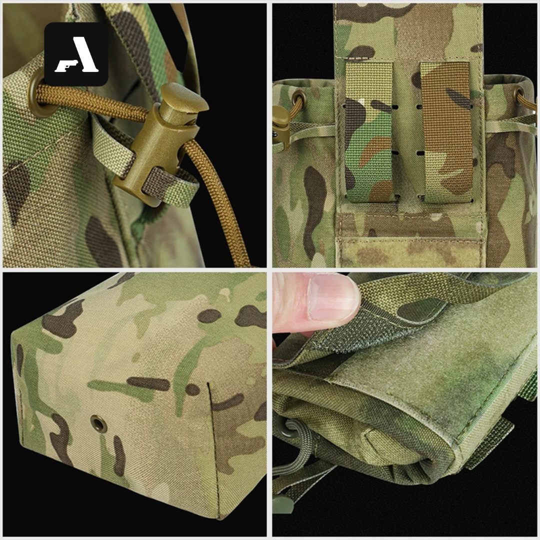 Bolsa de Descarte Tática Dobrável – Sistema MOLLE e Compactação Rápida