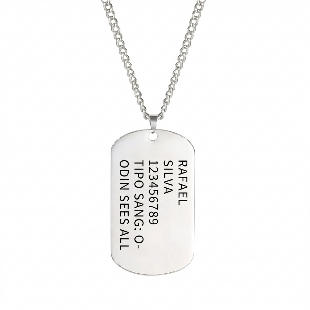 Dog Tag Personalizada Tatical Gallery – Sua Identidade em Aço Inoxidável