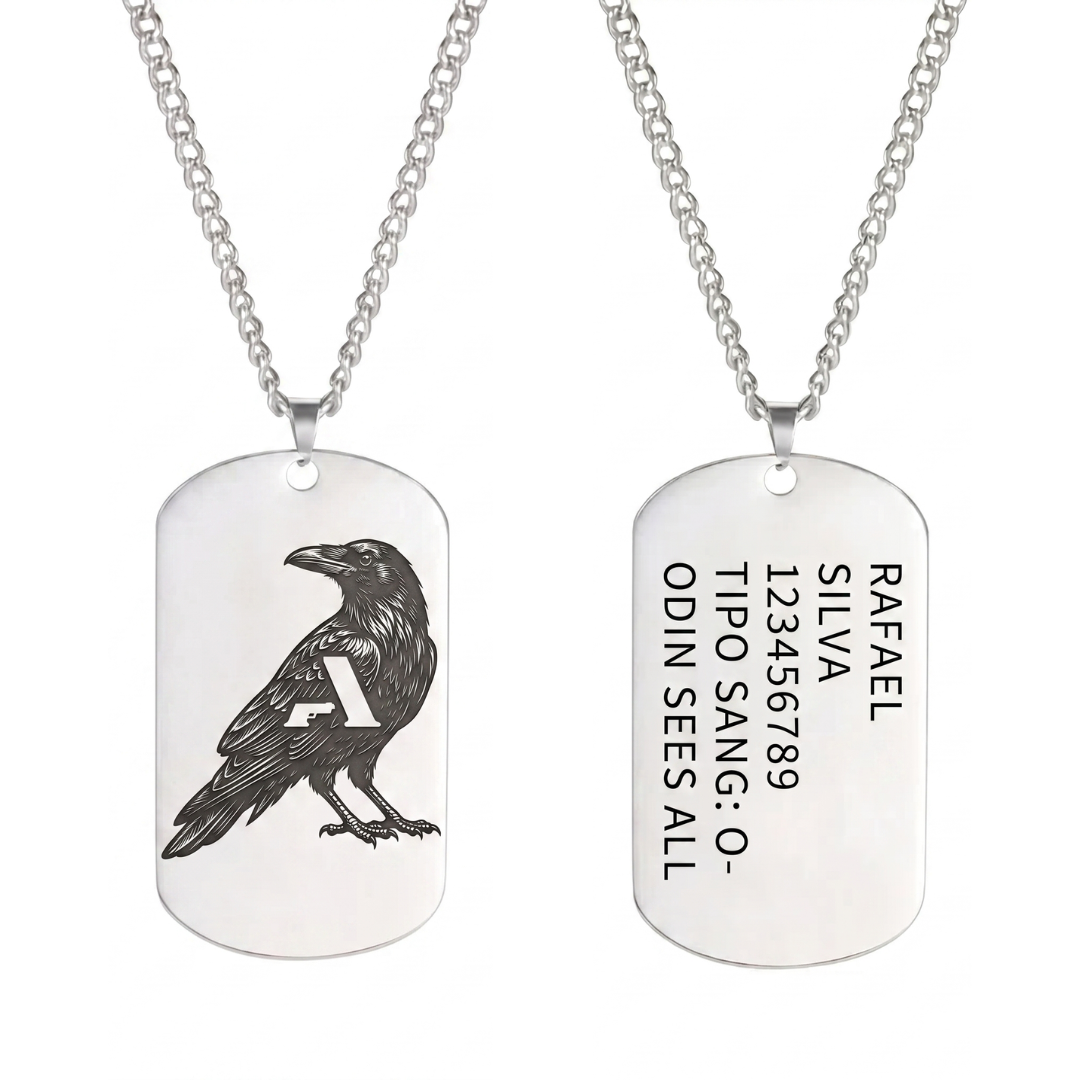 Dog Tag Personalizada Tatical Gallery – Sua Identidade em Aço Inoxidável