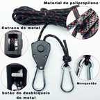 Polia Ajustável De Acampamento (Esticador/Tensionador) - Gancho Rápido