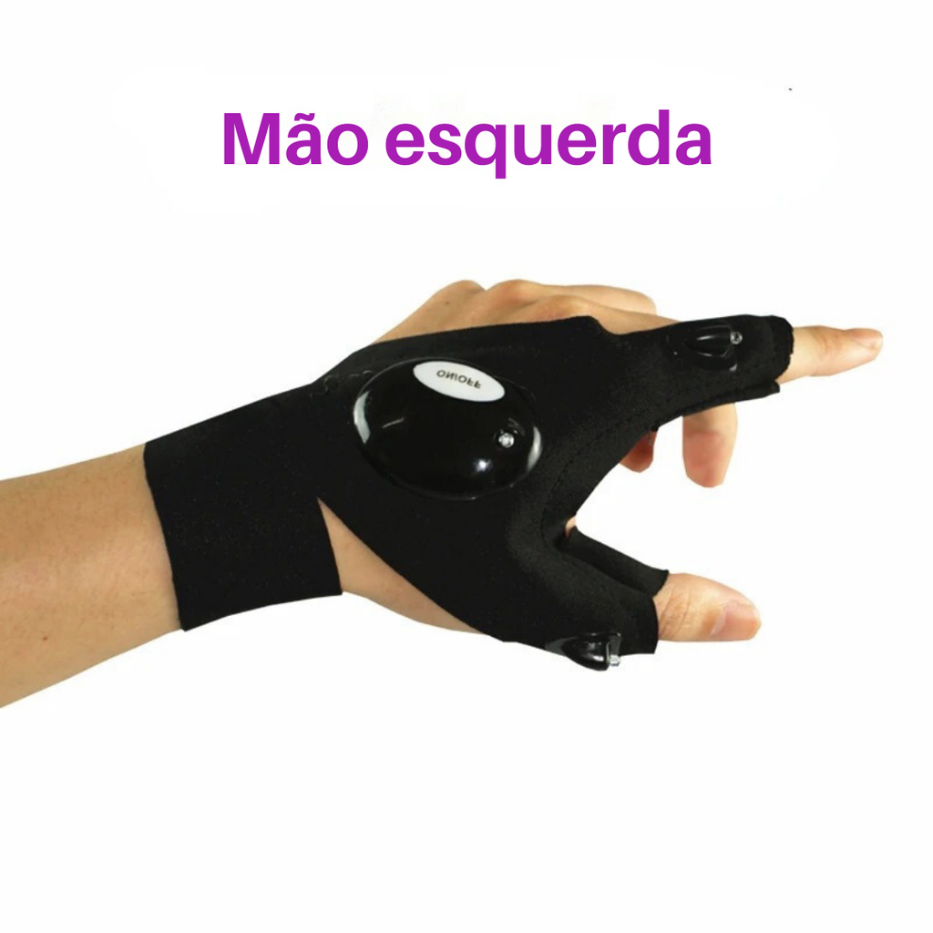 Luvas Com Luzes Led Ajustáveis - À Prova D'Águao