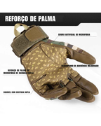 Luvas Táticas Com Touch – Couro Pu