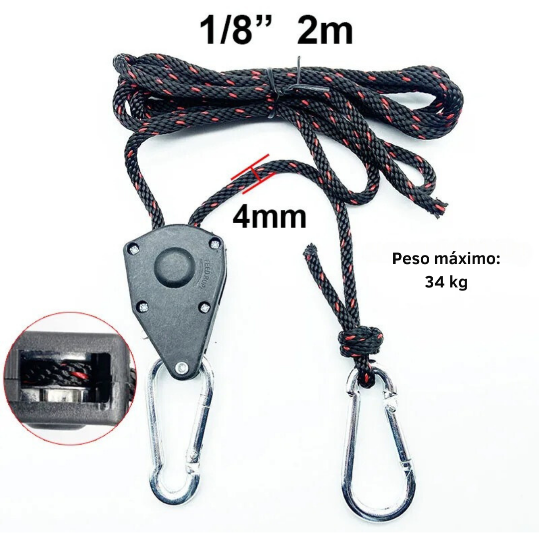 Polia Ajustável De Acampamento (Esticador/Tensionador) - Gancho Rápido