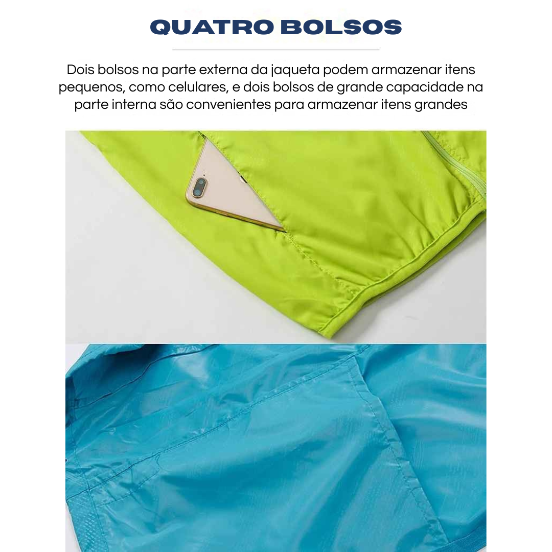 Jaqueta Impermeável LNGXO Unissex – Corta-Vento, Anti-UV, Compacta clone