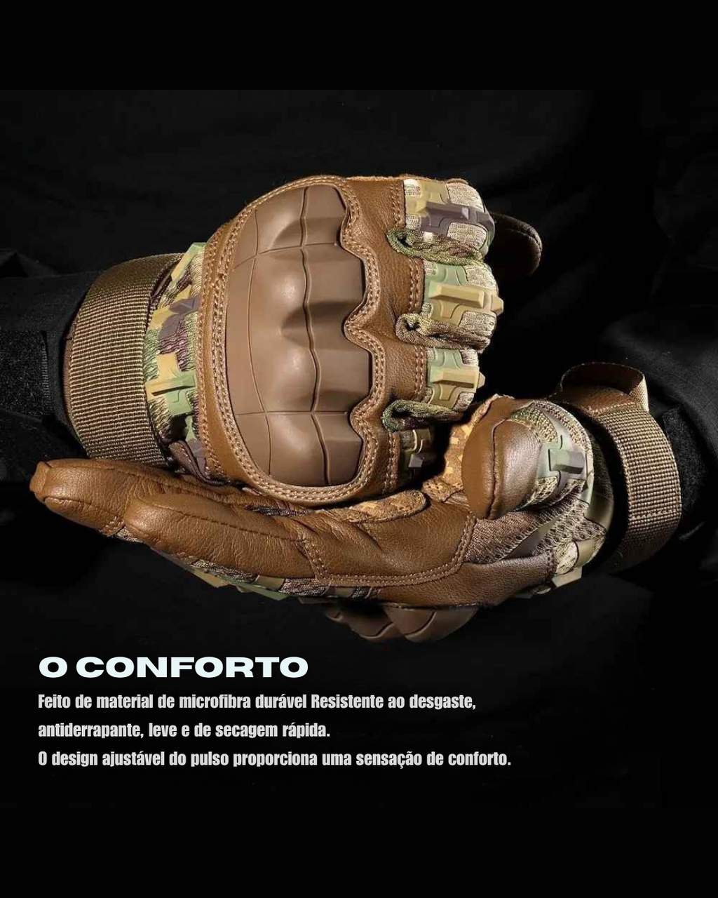 Luvas Táticas Com Touch – Couro Pu