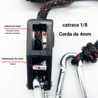 Polia Ajustável De Acampamento (Esticador/Tensionador) - Gancho Rápido