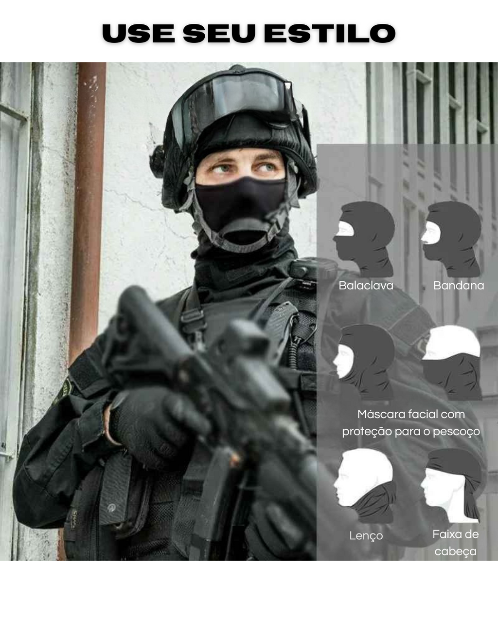 Balaclava Militar Tática – Proteção Completa para Rosto e Pescoço