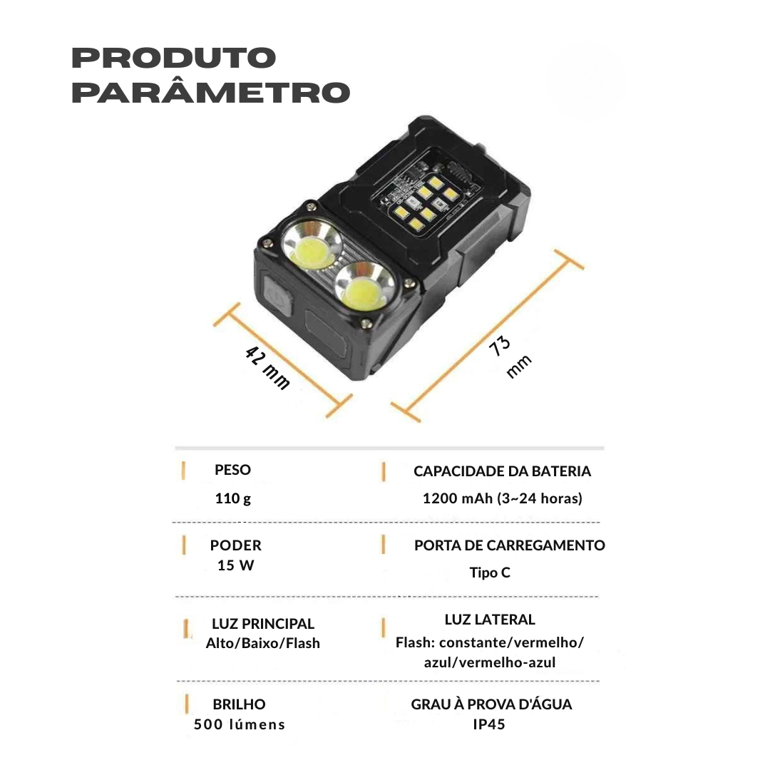 Lanterna Led Recarregável Usb Com Ímã – Super