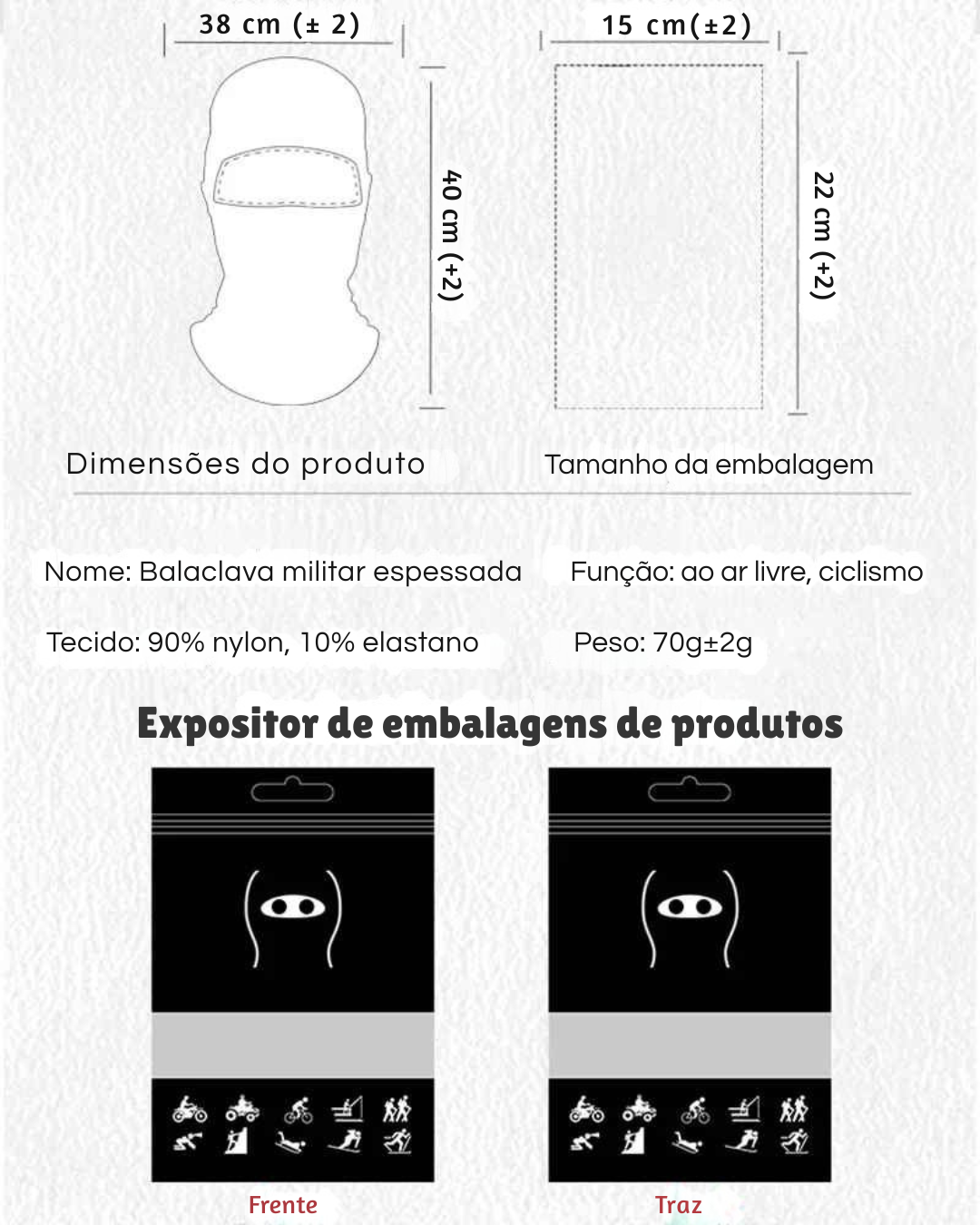 Balaclava Militar Tática – Proteção Completa para Rosto e Pescoço