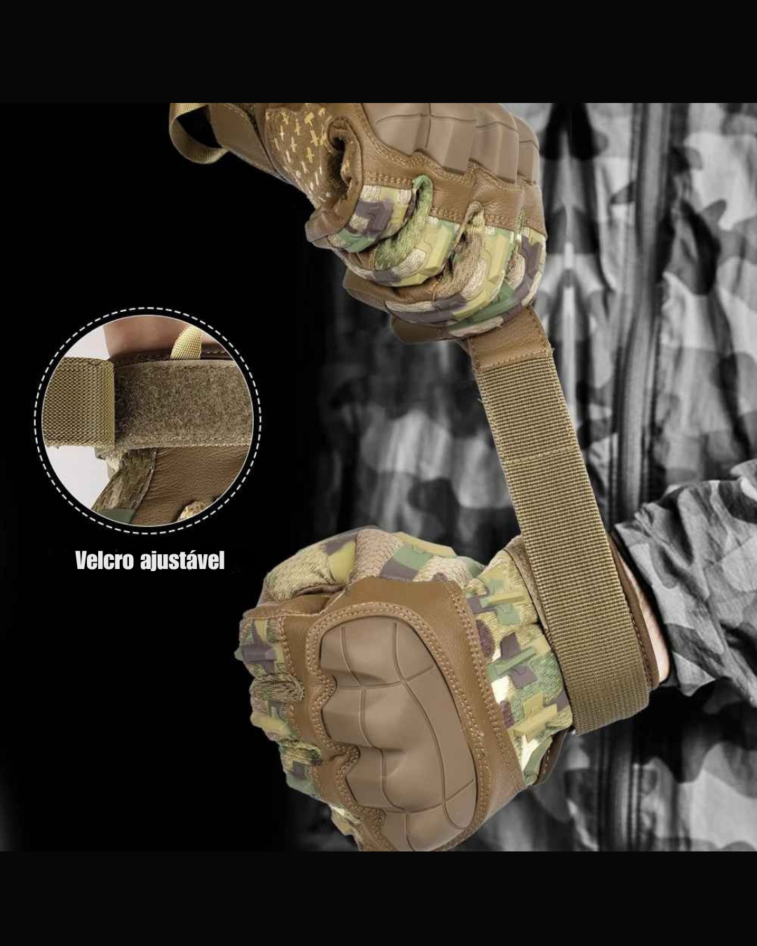 Luvas Táticas Com Touch – Couro Pu