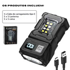 Lanterna Led Recarregável Usb Com Ímã – Super