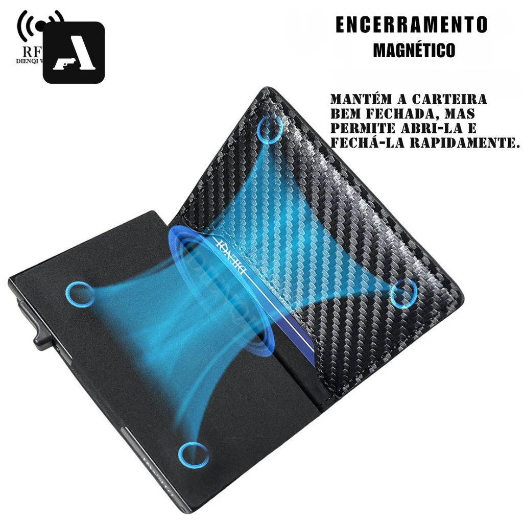 Carteira Tática Slim RFID DIENQI – Alumínio Aeroespacial e Proteção de Dados