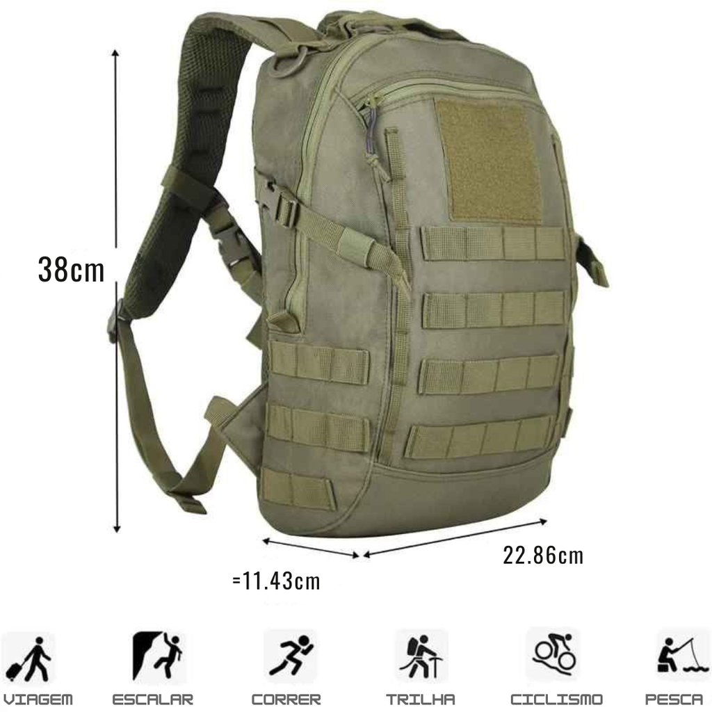 Mochila Tática Compacta Lqarmy 12L – Sistema Molle e Resistente à Água