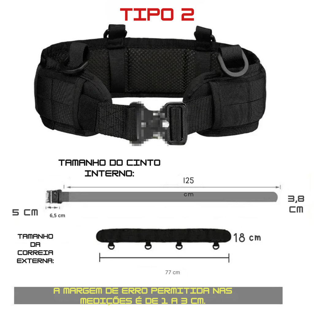 Cinto Tático Acolchoado Molle