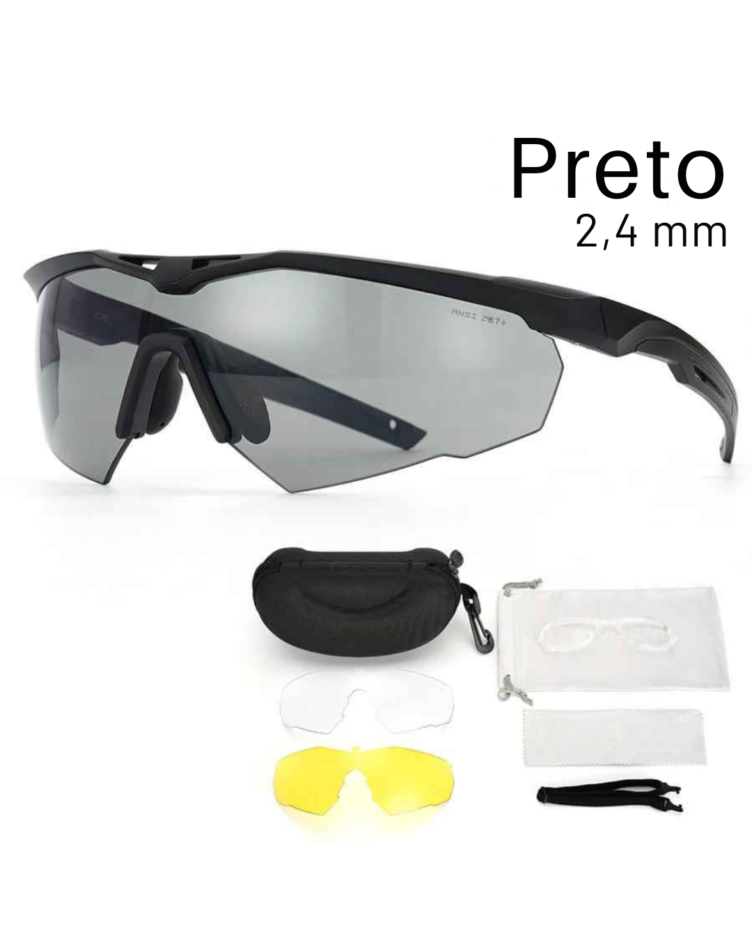 Conjunto de Óculos Táticos de Proteção, para Airsoft, Motociclismo e Outdoor