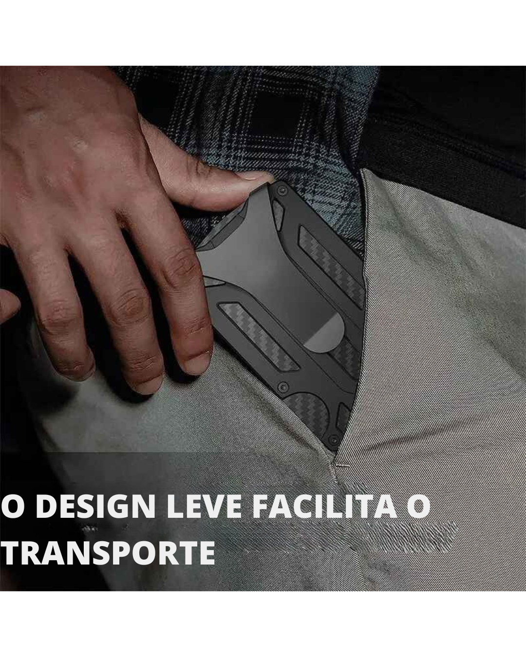 Carteira Tática Zeeker Minimalista - Fibra de Carbono com Suporte AirTag - Bloqueio RFID e Money Clip
