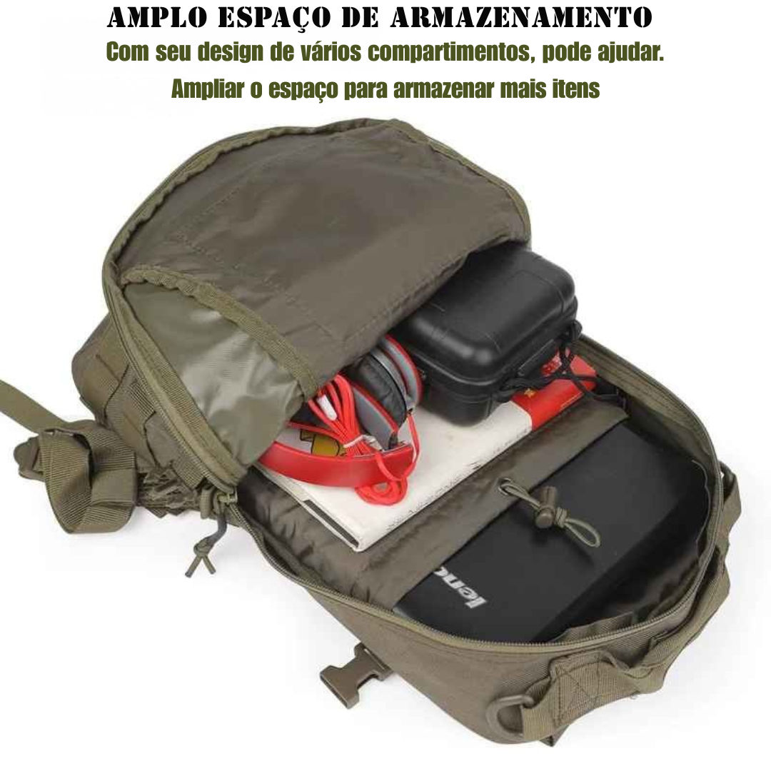 Mochila Tática Compacta Lqarmy 12L – Sistema Molle e Resistente à Água