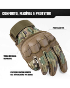 Luvas Táticas Com Touch – Couro Pu